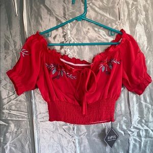 cute ZAFUL red crop top